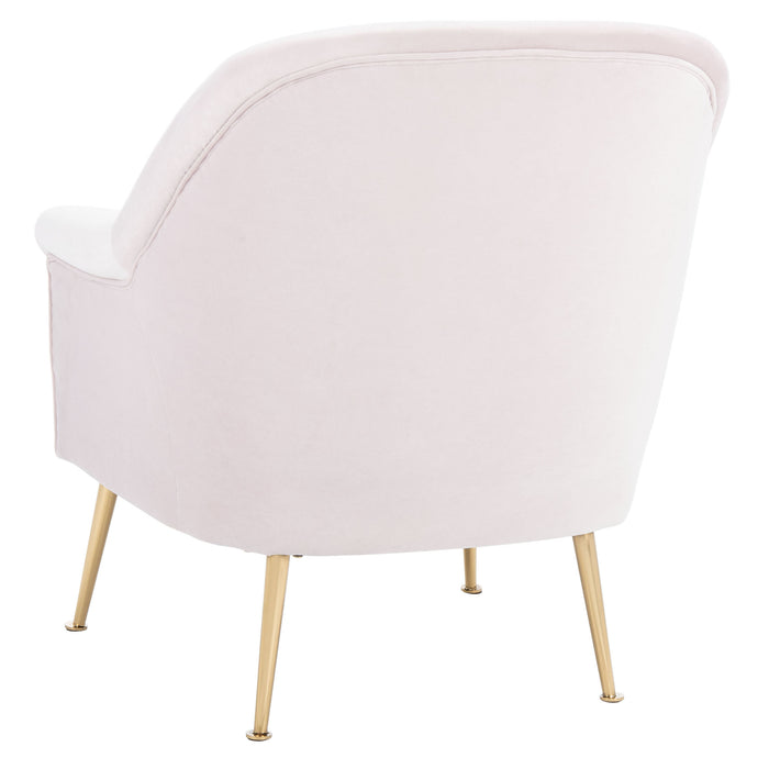 Light Pink Velvet and Gold Rodrik Accent Chair