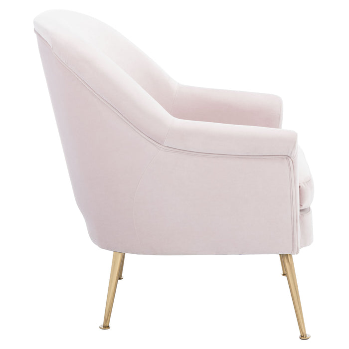 Light Pink Velvet and Gold Rodrik Accent Chair