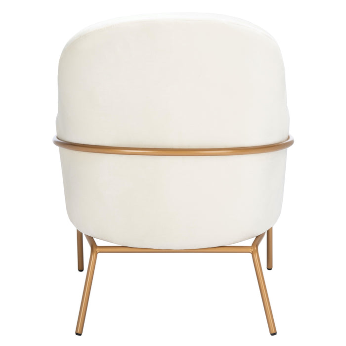 Cream & Gold Eleazer Velvet Accent Chair