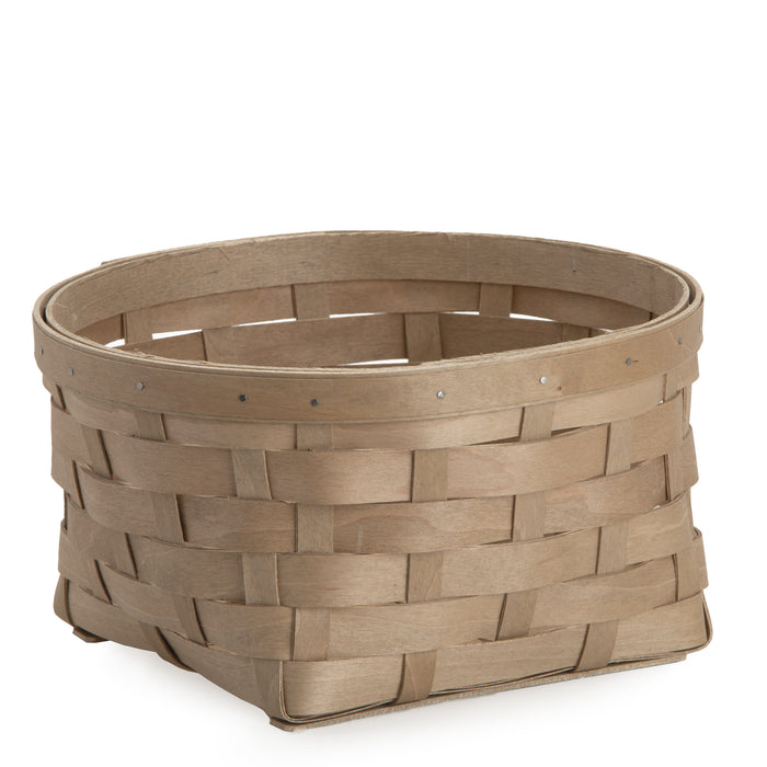 Pale Grey Round Serving Basket