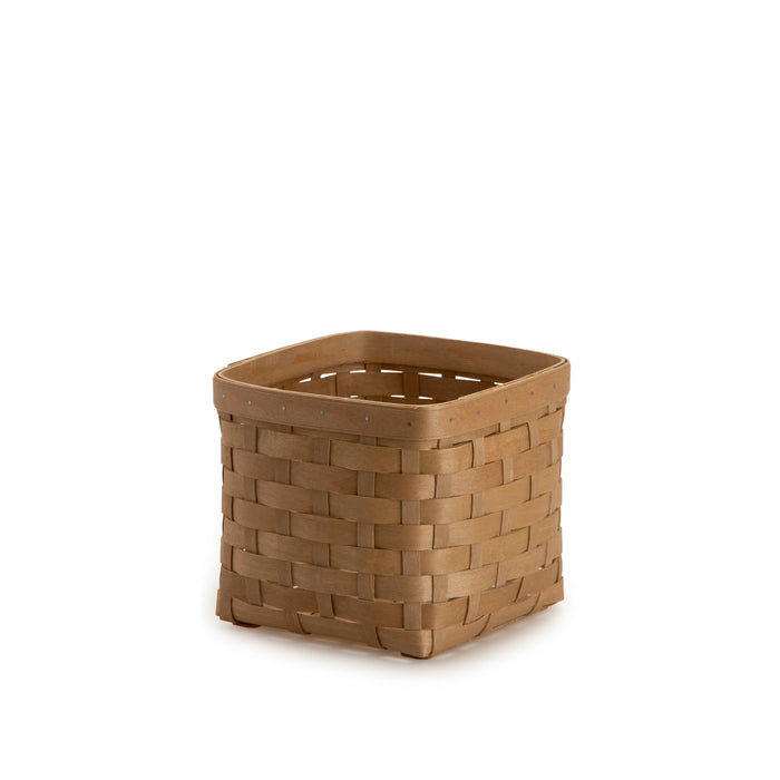 Side view of Light Brown Square Organizing Basket