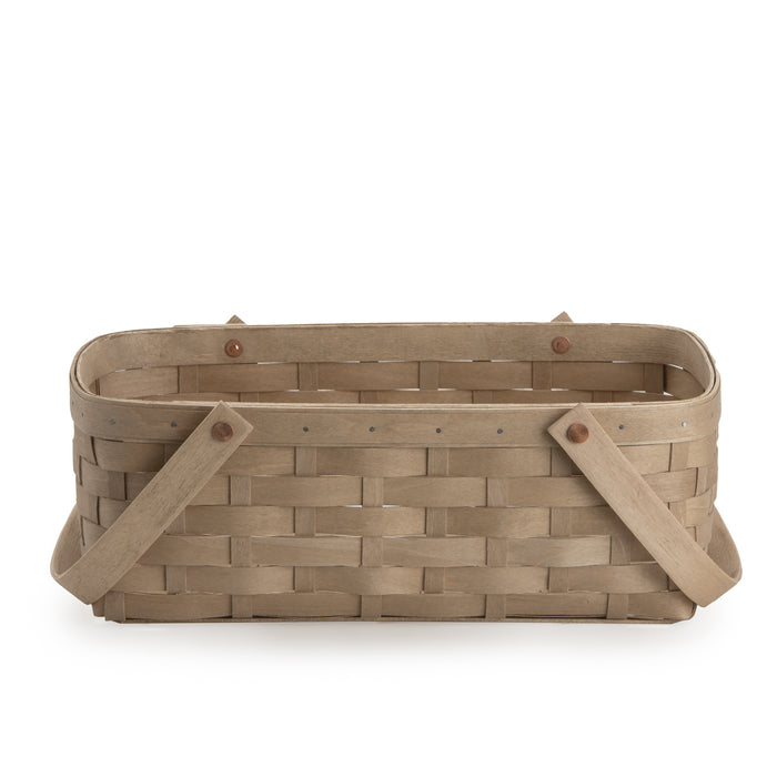 Large Handled Rectangle Organizing Basket - Pale Grey