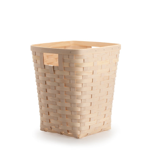 Front view of Whitewashed Flare Waste Basket.