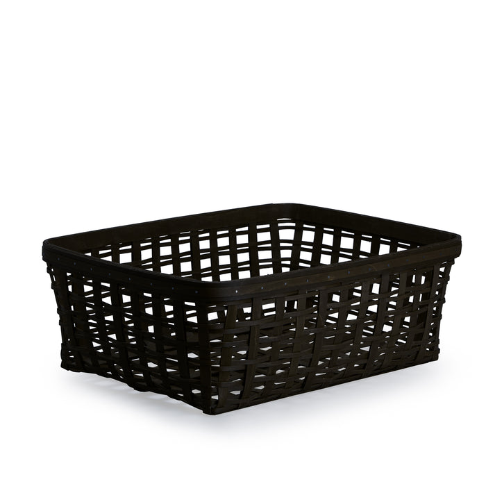 1896 Large Rectangle Organizing Open Weave Basket Set with Protector - Black