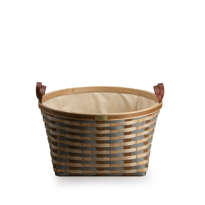 1973 Round Laundry Basket with Attached Lining