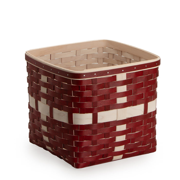 Holiday Present Basket Set with Protector and Lid - Red and White