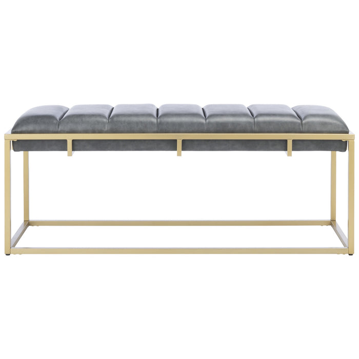 Grey & Gold Thalam Channel Tufted Bench