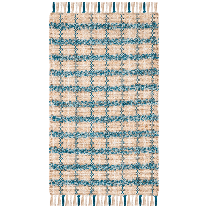 Turquoise & Natural Cape Cod Rug