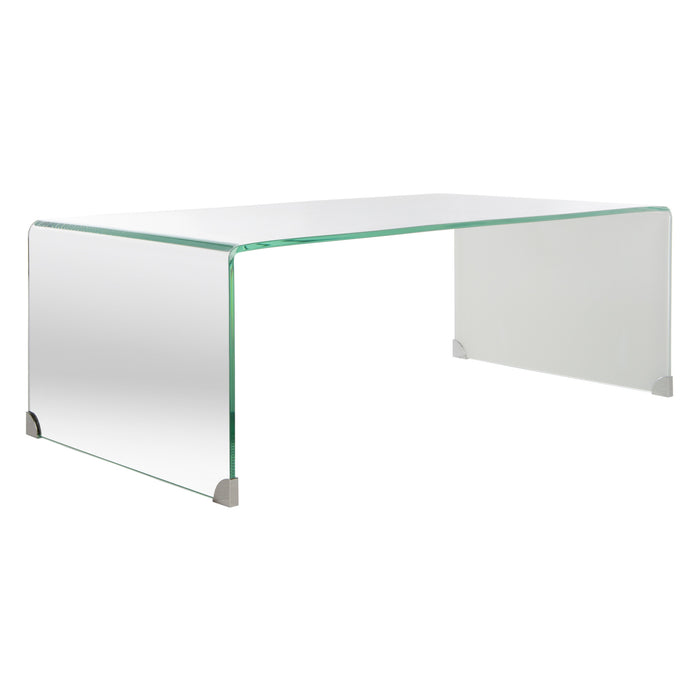 Clear & White Crysta Ombre Glass Coffee Table