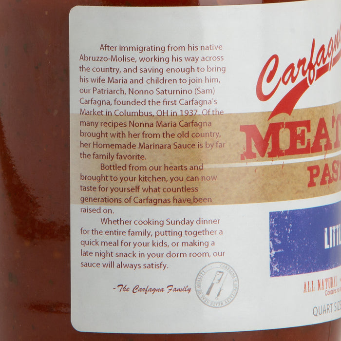 Carfagna's Meat Lover's Little Meatballs Pasta Sauce