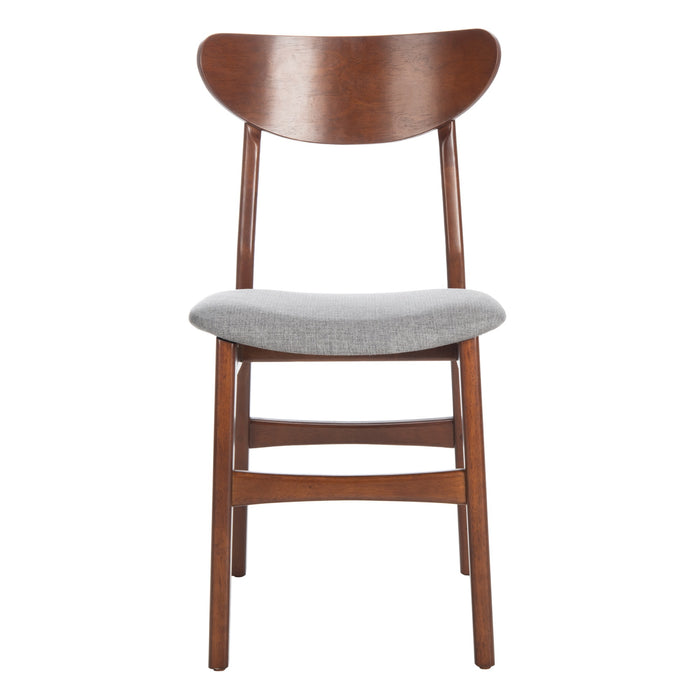 Walnut & Grey Lucca Retro Dining Chair with Cushion Set