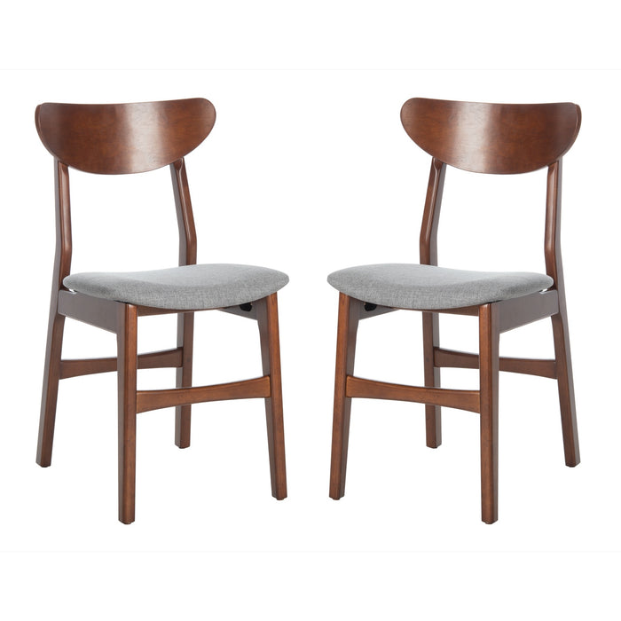 Walnut & Grey Lucca Retro Dining Chair with Cushion Set