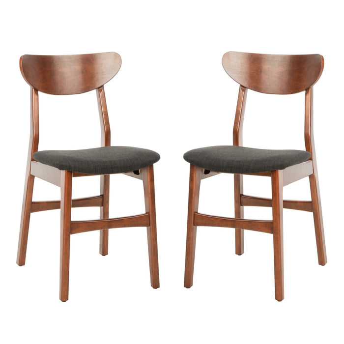 Walnut & Black Lucca Retro Dining Chair with Cushion Set