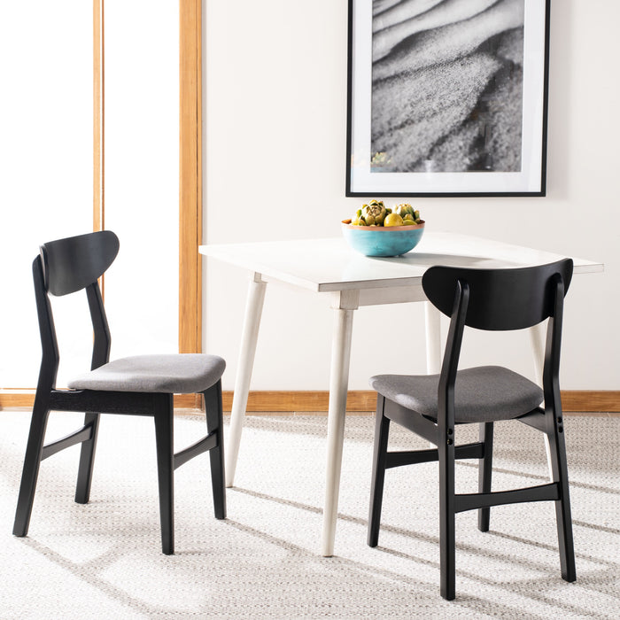 Black & Grey Lucca Retro Dining Chair with Cushion Set