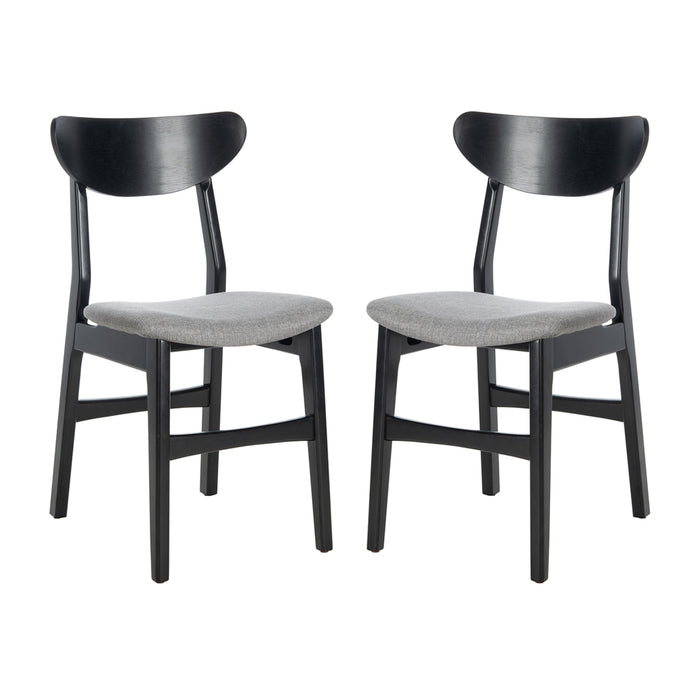 Black & Grey Lucca Retro Dining Chair with Cushion Set
