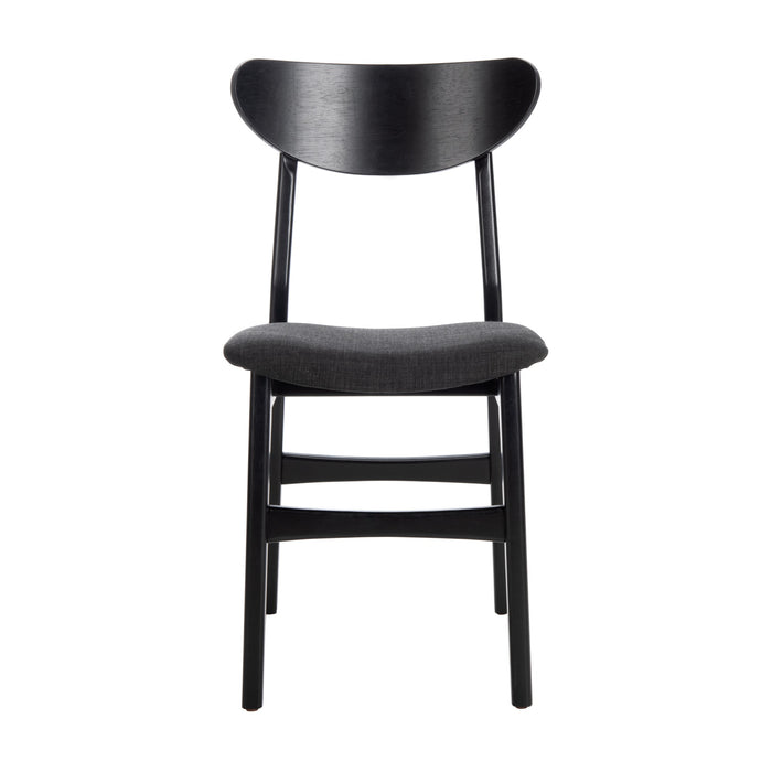 Black Lucca Retro Dining Chair with Cushion Set