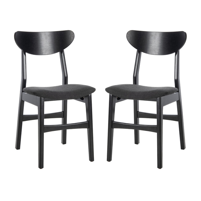 Black Lucca Retro Dining Chair with Cushion Set