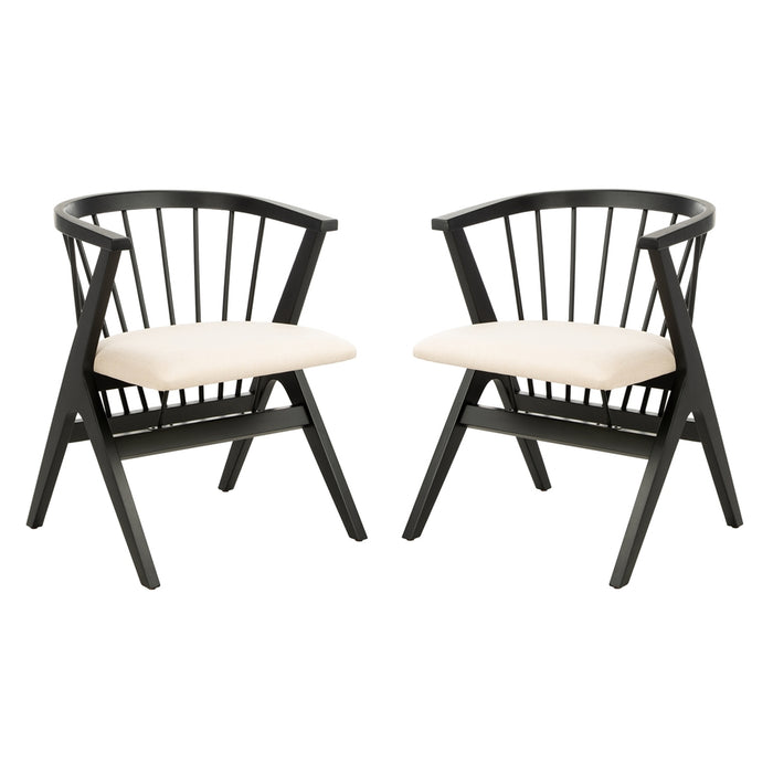 Black & Beige Noah Spindle Dining Chair Set