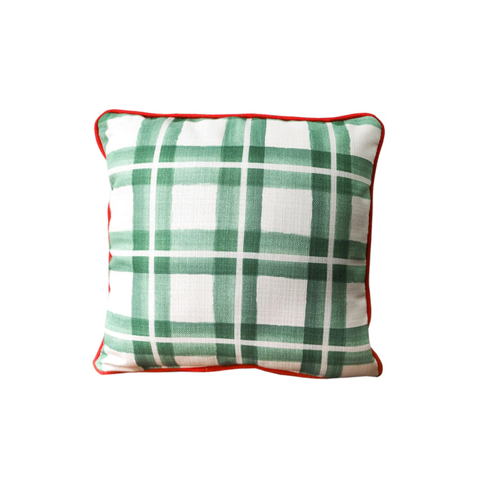 Light Green Plaid Pillow