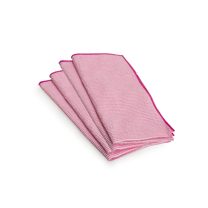 Napkin Set - Hot Pink Seersucker