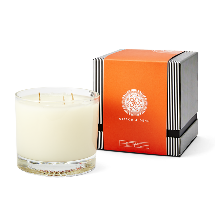 Gibson & Dehn Rhubarb & Quince Three Wick Candle