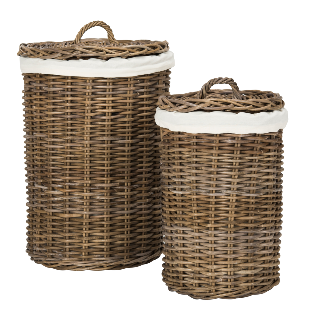 Kubu Rattan Laundry Basket – Double | Laundry & Storage | The White Company