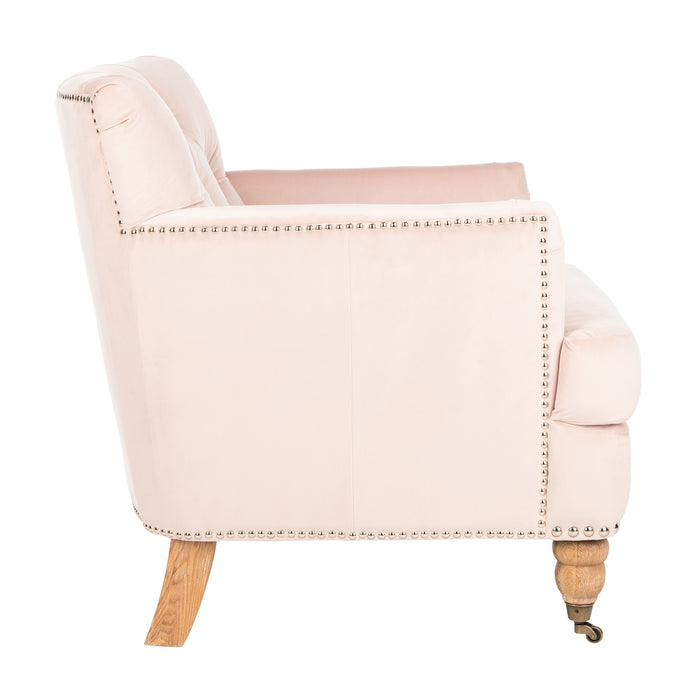 Blush Pink Velvet Colin Tufted Club Chair
