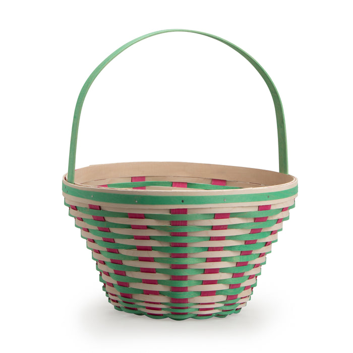 Large Tapered Easter Basket - Dark Green Multi Weave