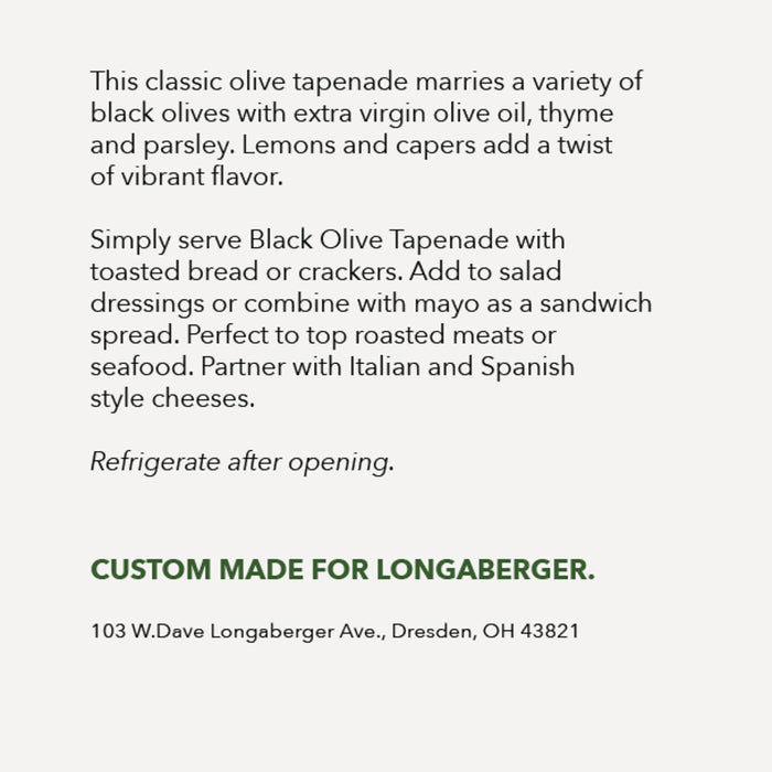 Longaberger Black Olive Tapenade