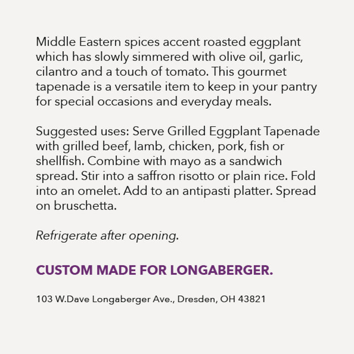 Longaberger Grilled Eggplant Tapenade