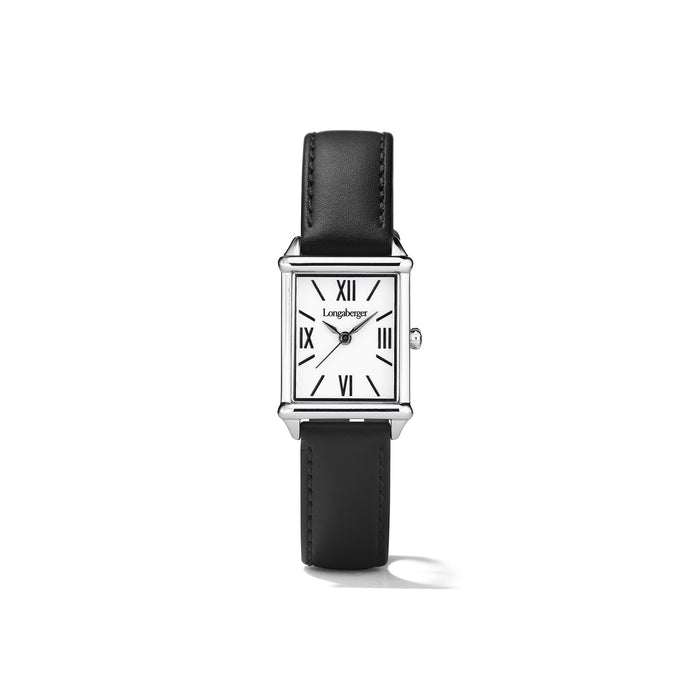 Black Leather Watch with Enamel