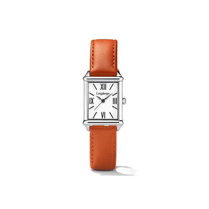 Orange Leather Watch with Enamel