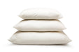 wool pillows in three sizes stacked