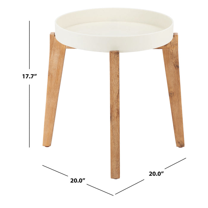 Natural And Beige Menria Side Table