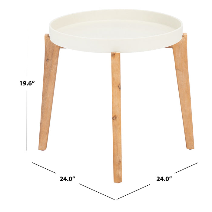 Natural And Beige Charlen Side Table