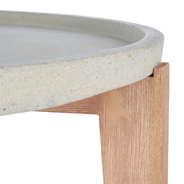 Natural And Light Grey Valton Side Table