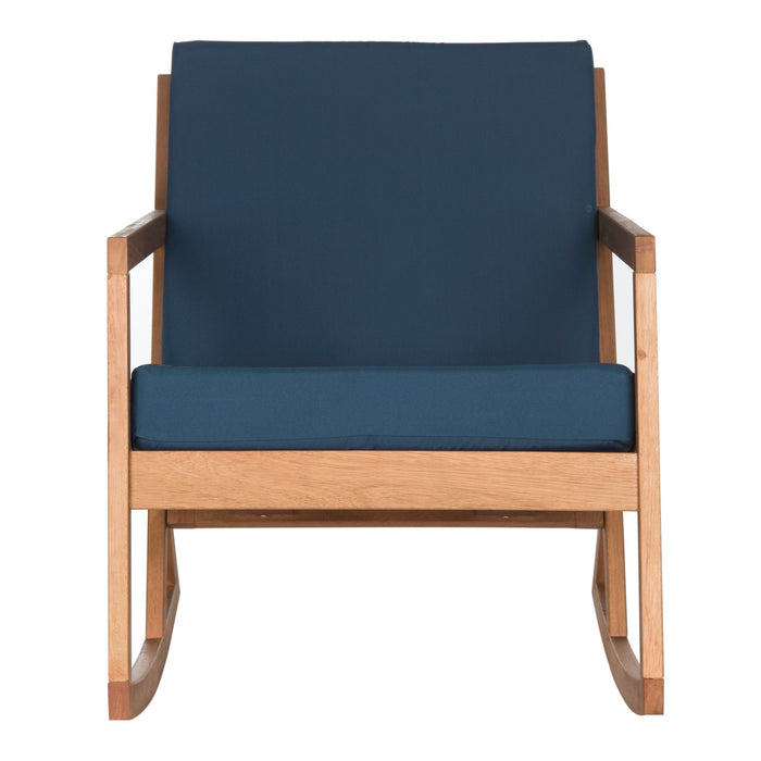 Natural Vernon Rocking Chair with Navy Cushions