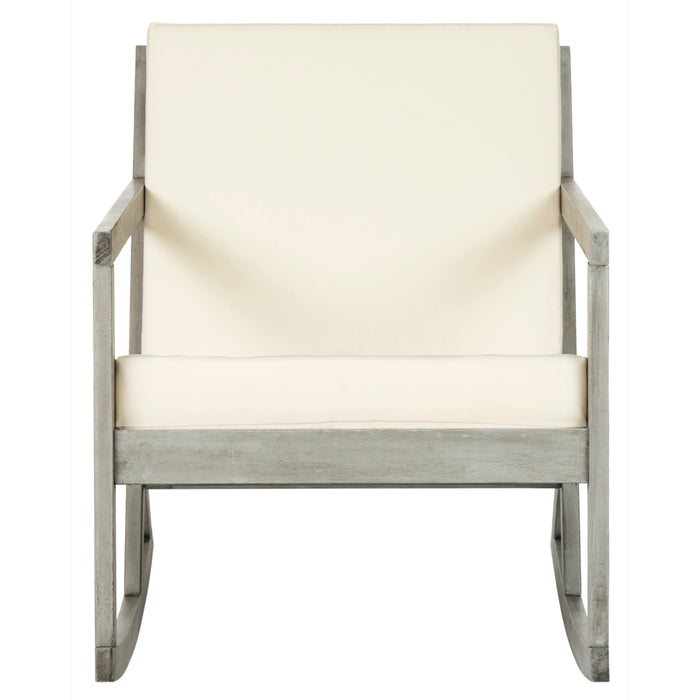 Grey Vernon Rocking Chair with Beige Cushions