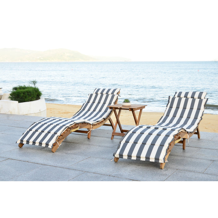 Natural Pacifica Lounge Set with Grey & White Cushions