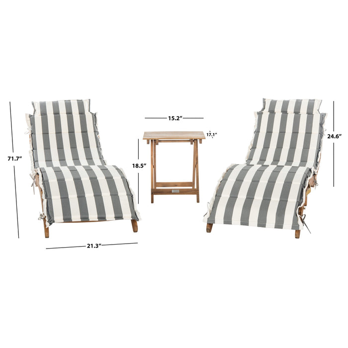 Natural Pacifica Lounge Set with Grey & White Cushions