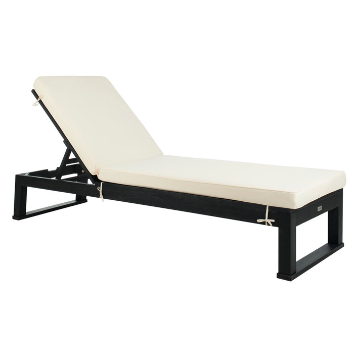 Black Solano Sunlounger with Beige Cushion