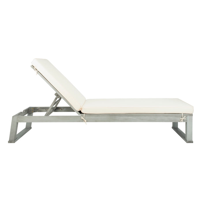 Grey Solano Sunlounger with Beige Cushion