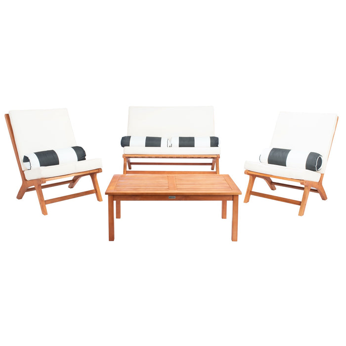 Natural & Beige Chaston Outdoor Living Set with Accent Pillows