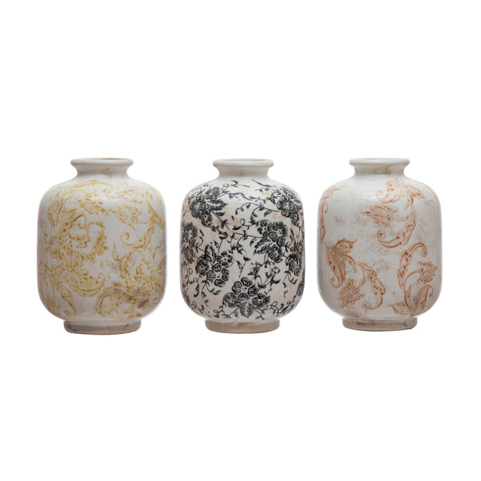 Pattern Short Terracotta Vase Set