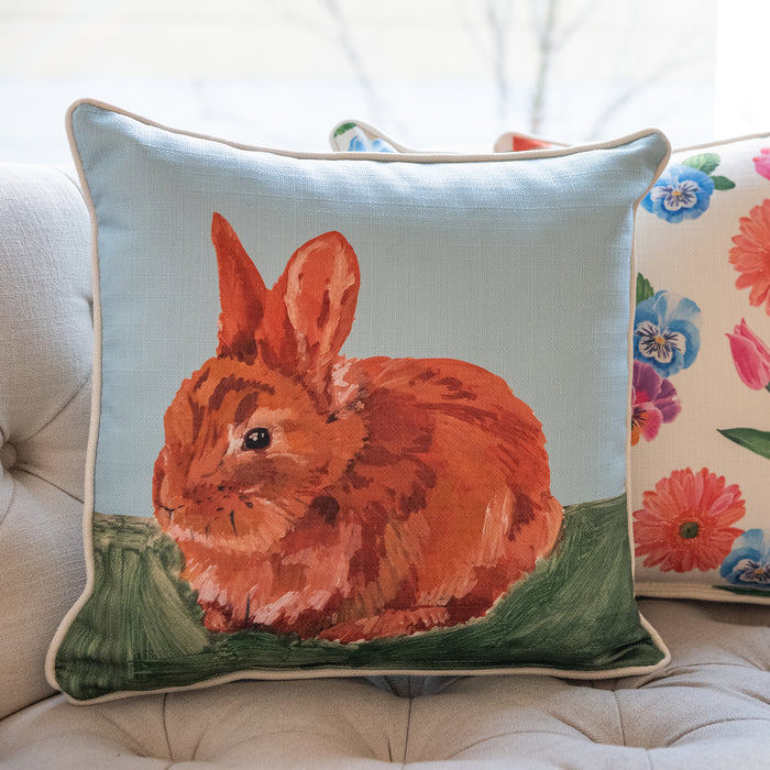 Longaberger x Paint&Petals Bunny & Gingham Reversible Pillow