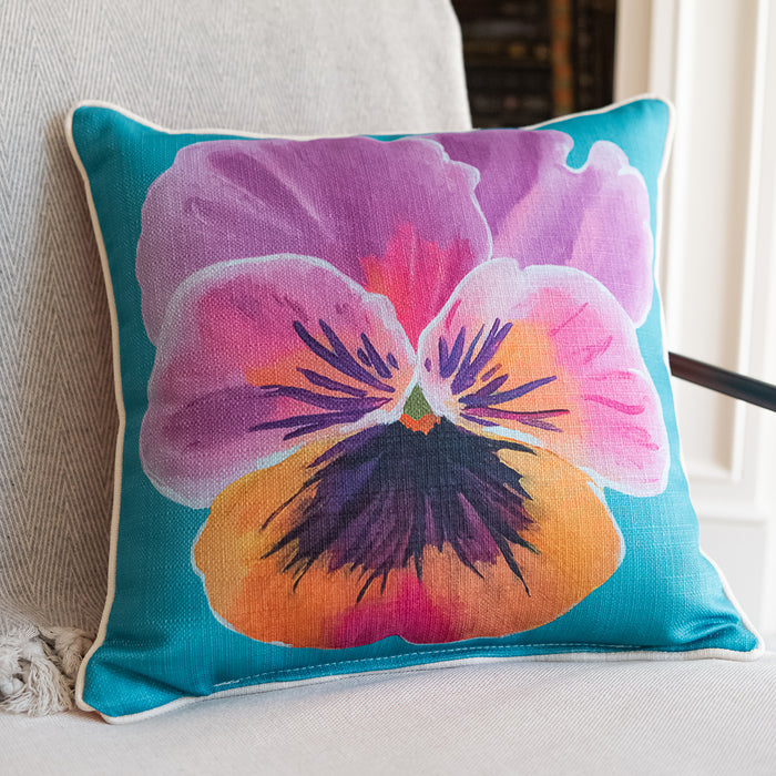 Longaberger x Paint&Petals Pansy & Ombre Reversible Pillow