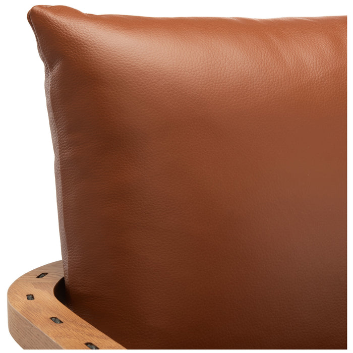 Caramel Mid-Century Leather Chair