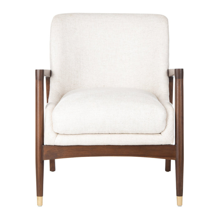 Cream Flannery Mid-Century Accent Chair