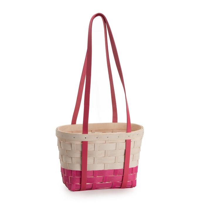 Pink & White Medium Boardwalk Basket