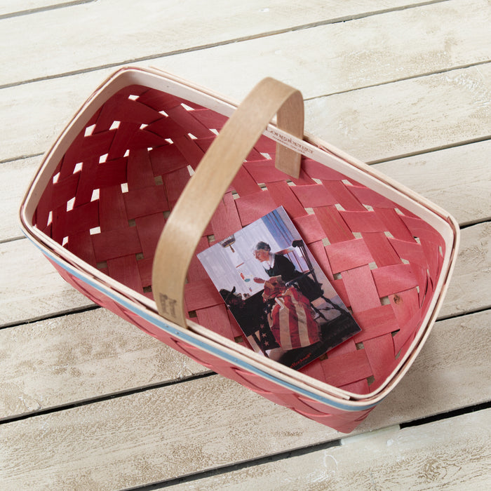 Norman Rockwell Series 2: Rectangle Basket – Barn Red